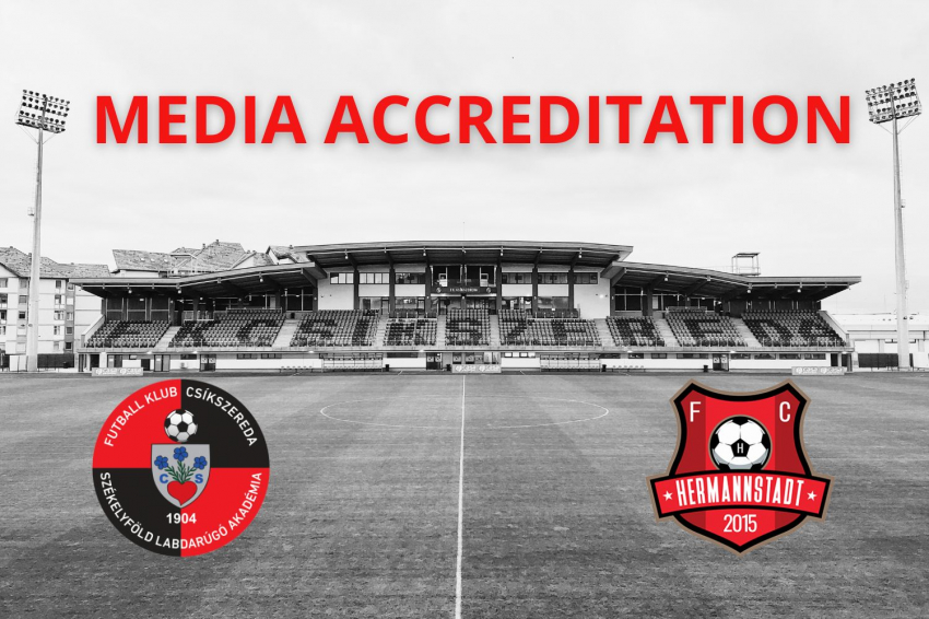 Press accreditation for the FK Csíkszereda–Hermannstadt match